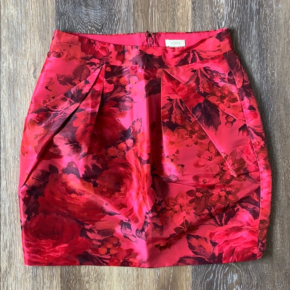 J.Crew floral taffeta skirt